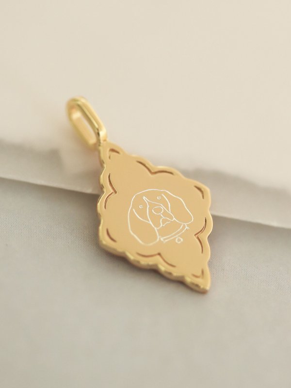 Mystic Pendant in Champagne Gold - Pet Illustration