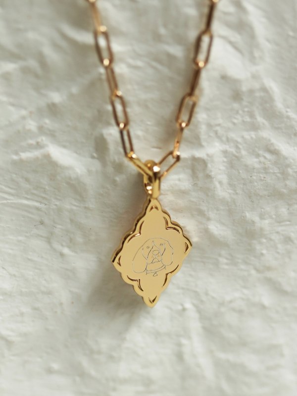 Mystic Necklace in Champagne Gold - Pet Illustration
