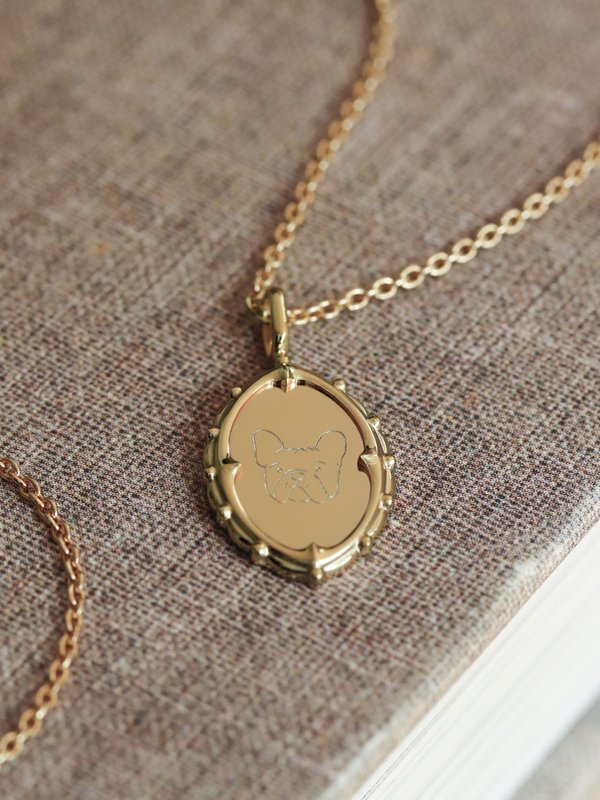 Petrova Necklace in Champagne Gold - Pet Illustration
