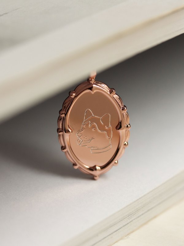 Petrova Pendant in Rose Gold - Pet Illustration