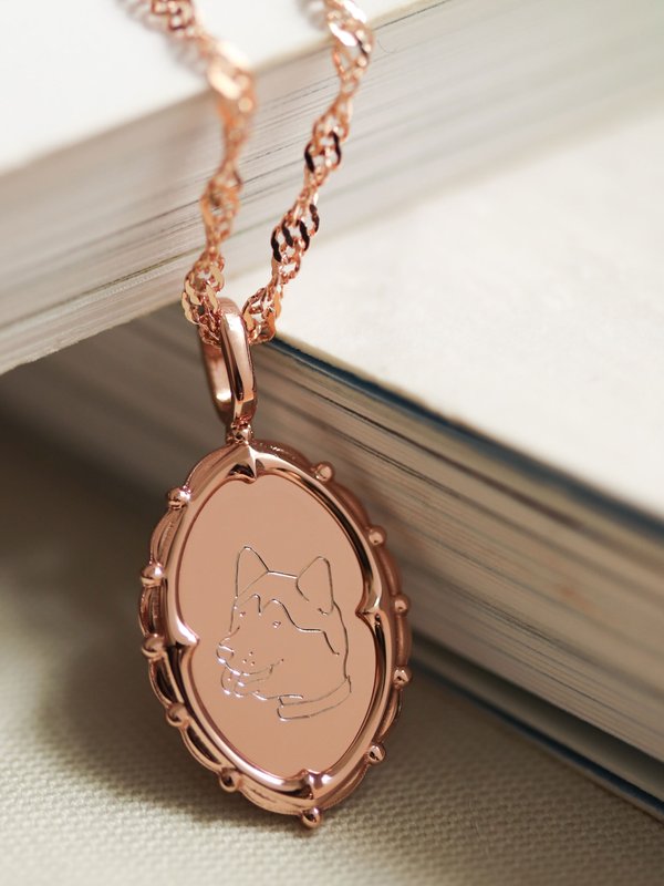 Petrova Necklace in Rose Gold - Pet Illustration