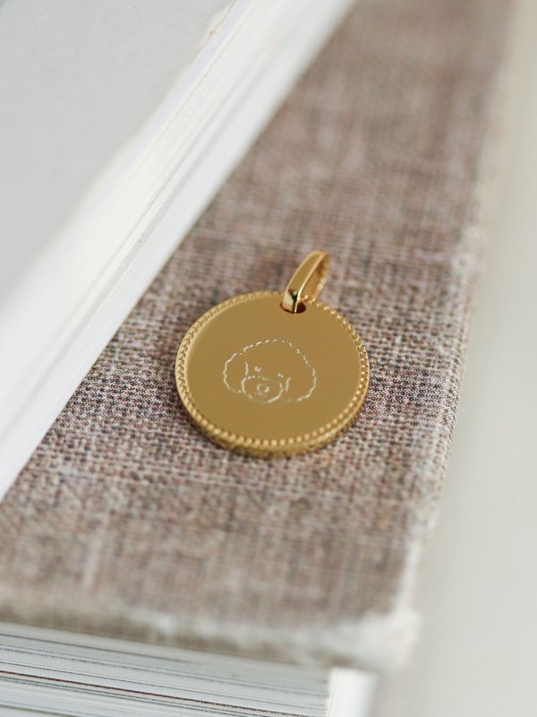 Sybil Pendant in Champagne Gold - Pet Illustration
