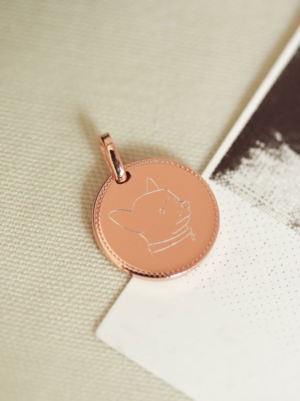 Sybil Pendant in Rose Gold - Pet Illustration
