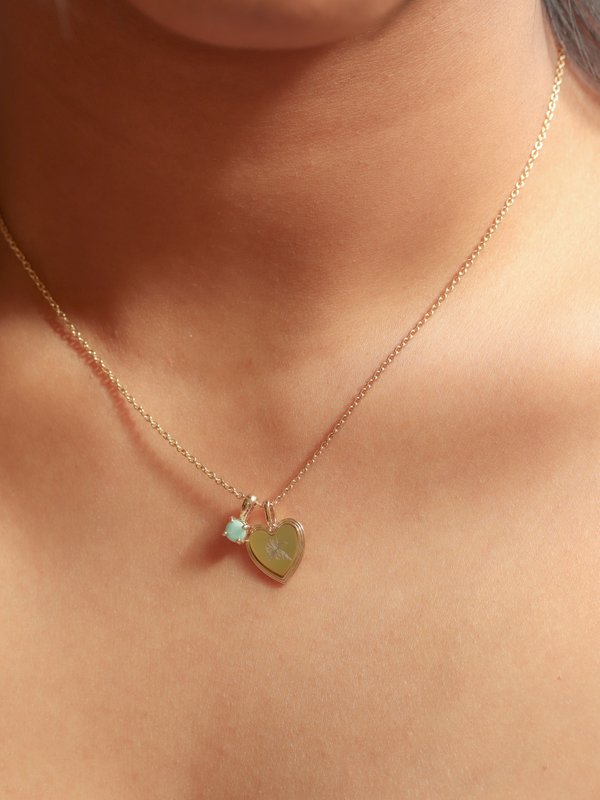 Birthstone Necklace in Champagne Gold
