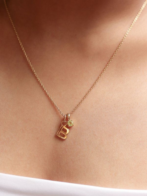 I Am Necklace - A to Z Pendant with Chain in Champagne Gold