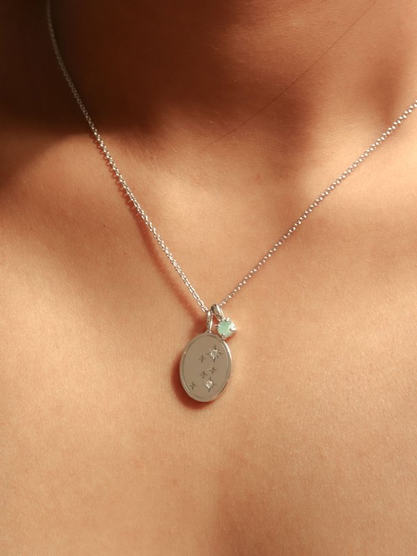 Birthstone Necklace in Silver