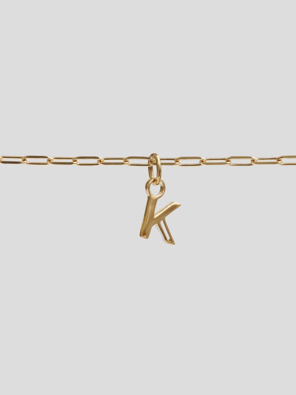 I Am Bracelet - A to Z Pendant with Chain in Champagne Gold