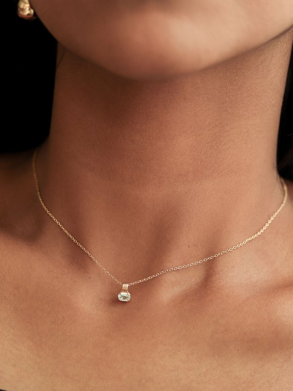 Vienna Necklace - Sky Blue Topaz in Champagne Gold