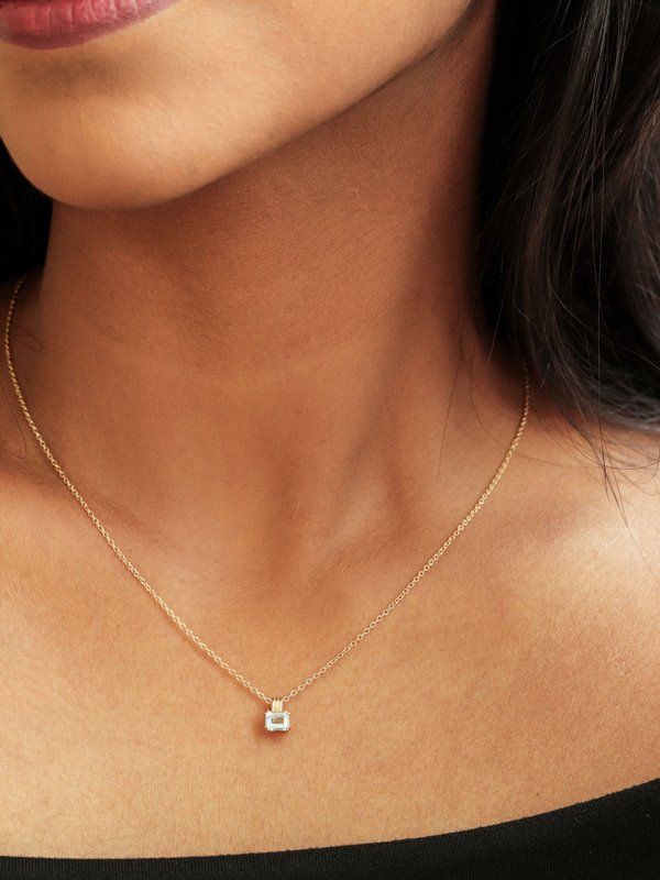 Vivienne Necklace - Sky Blue Topaz in Champagne Gold