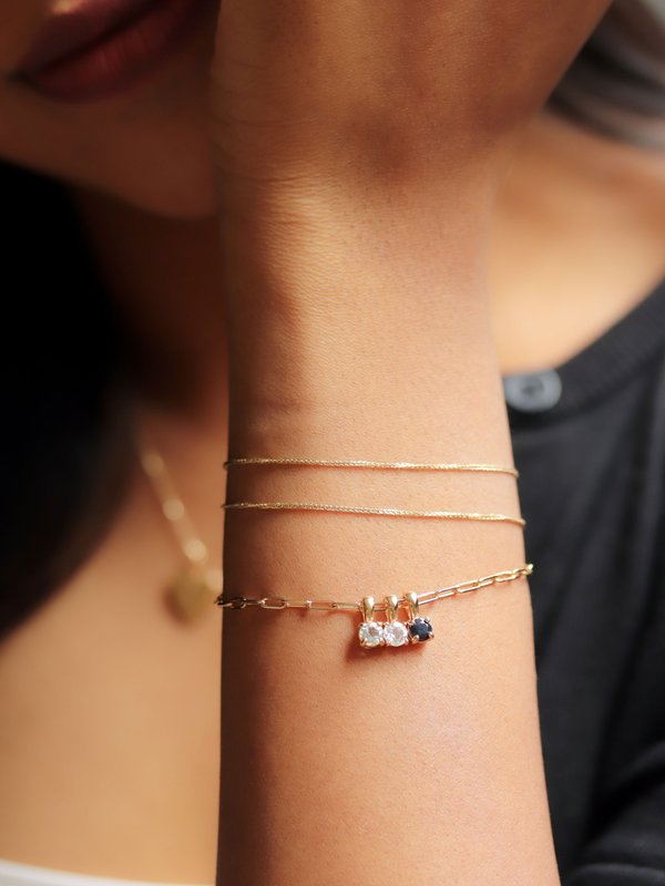 Birthstone Bracelet in Champagne Gold