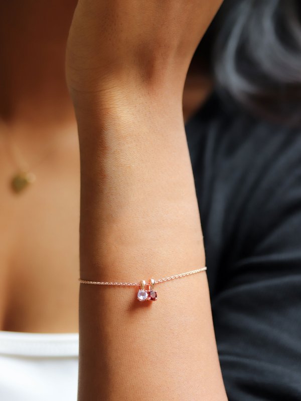 Birthstone Bracelet in Rose Gold