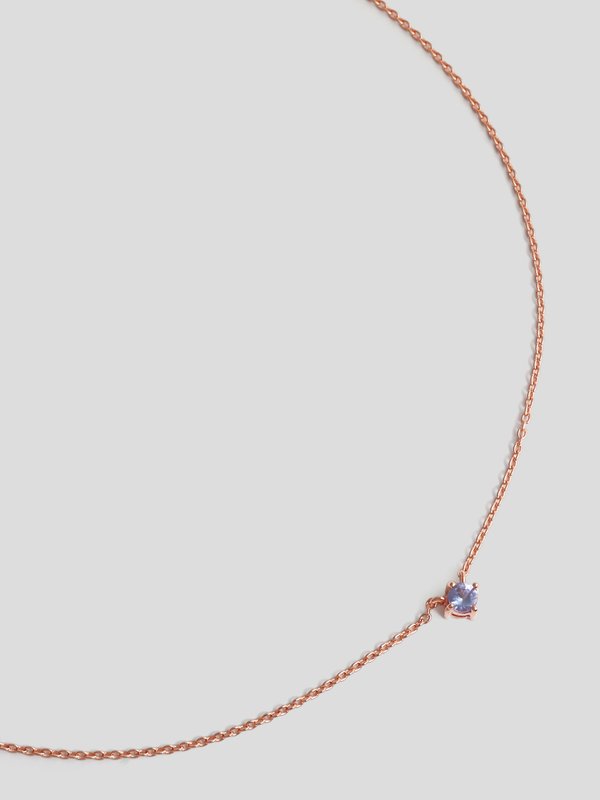 Dew Necklace - Tanzanite in Rose Gold