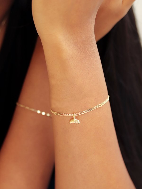 Croissant Bracelet in Champagne Gold
