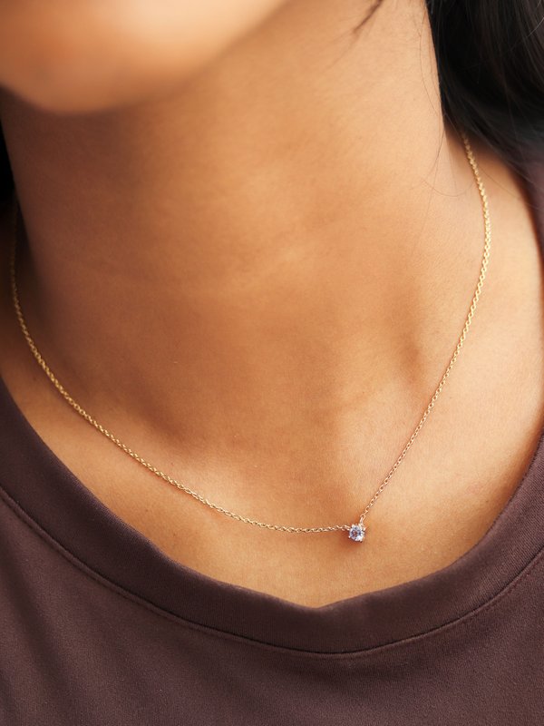 Dew Necklace - Tanzanite in Champagne Gold