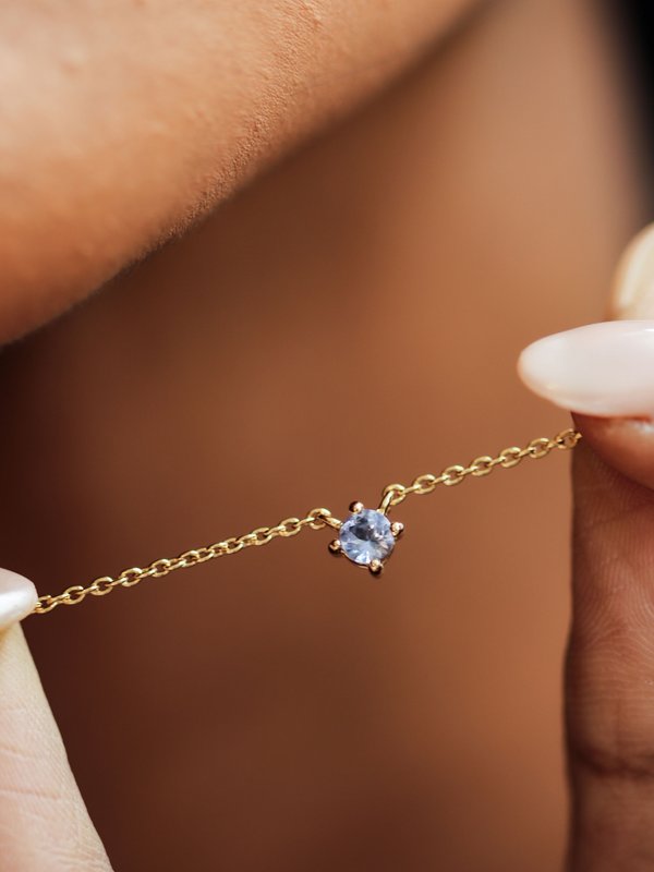 Dew Necklace - Tanzanite in Champagne Gold