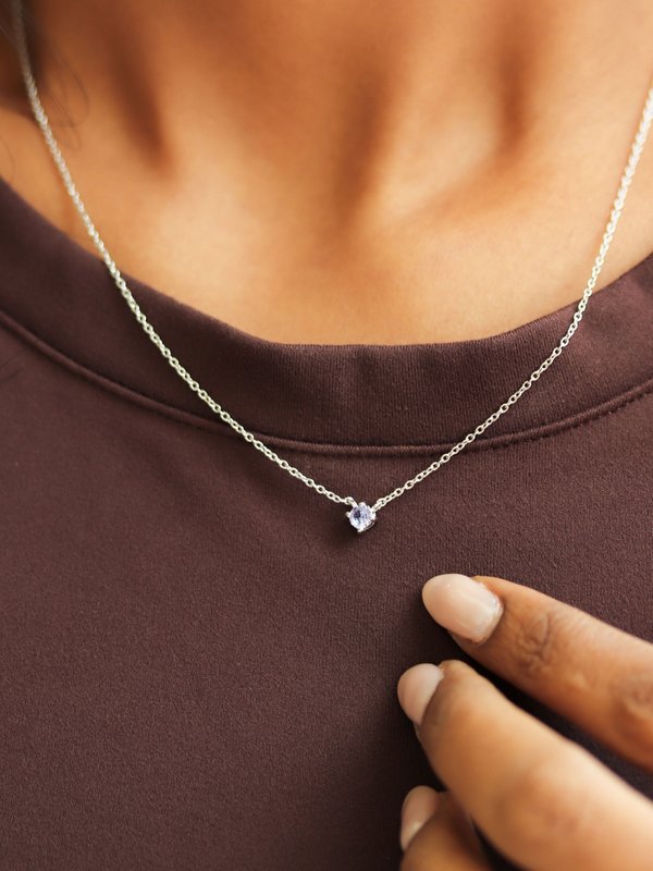 Dew Necklace - Tanzanite in Silver