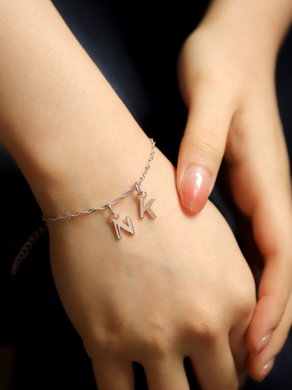 I Am Bracelet - A to Z Pendant with Chain in Silver