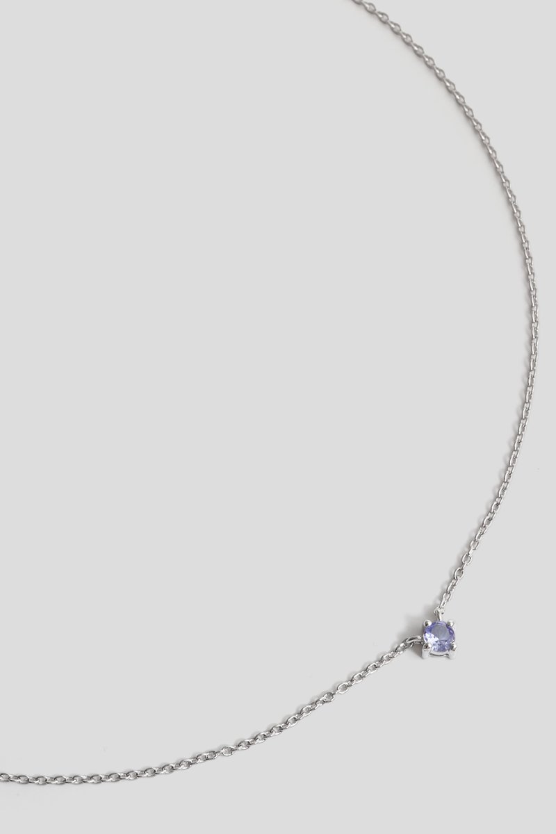 1945 Silver Necklace with White Topaz