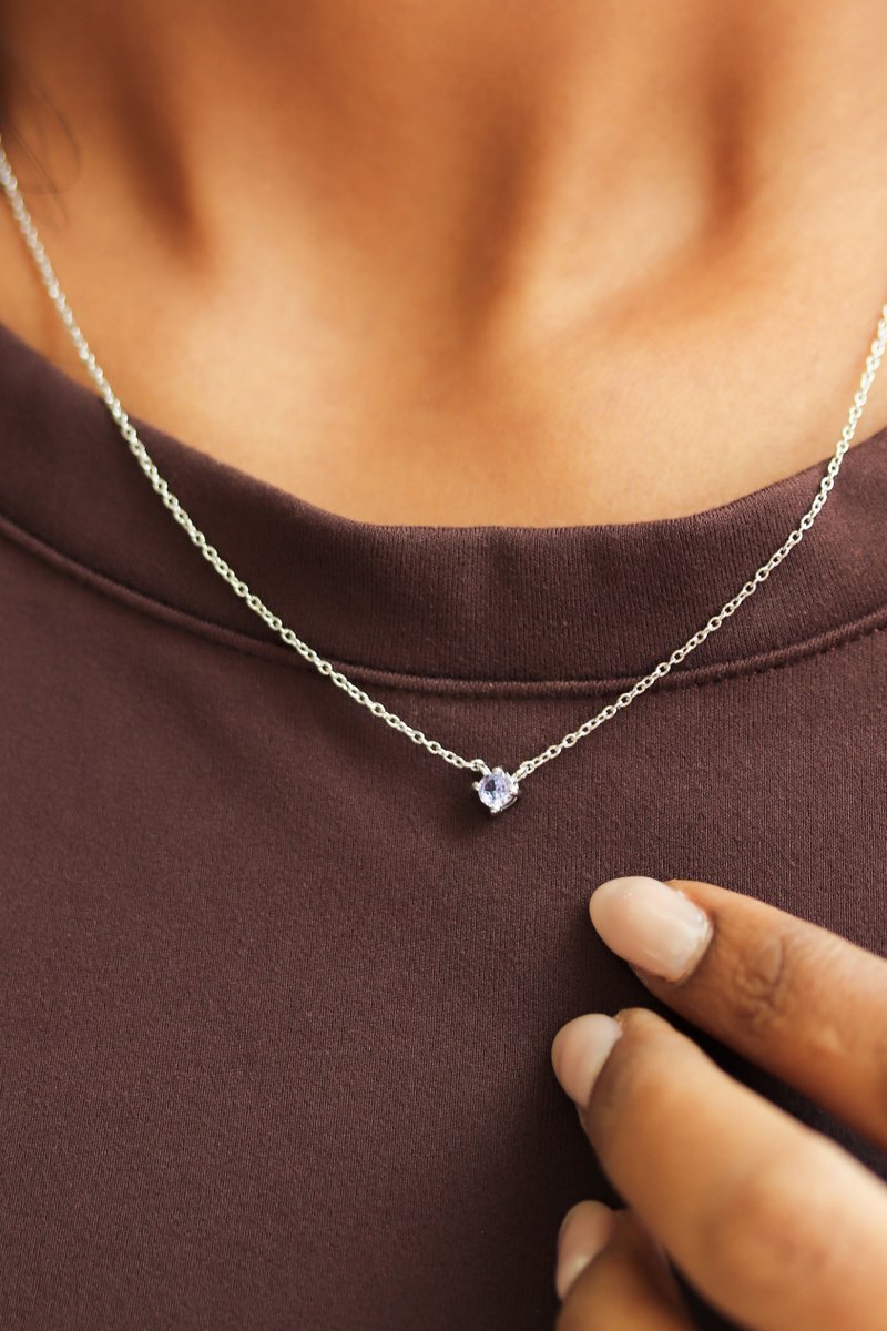 1945 Silver Necklace with White Topaz