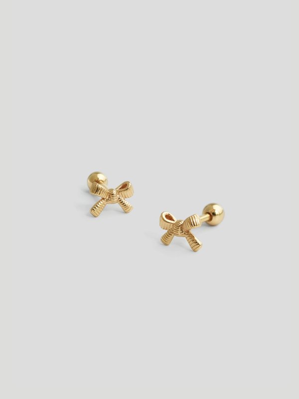 Arco Ear Studs in Champagne Gold