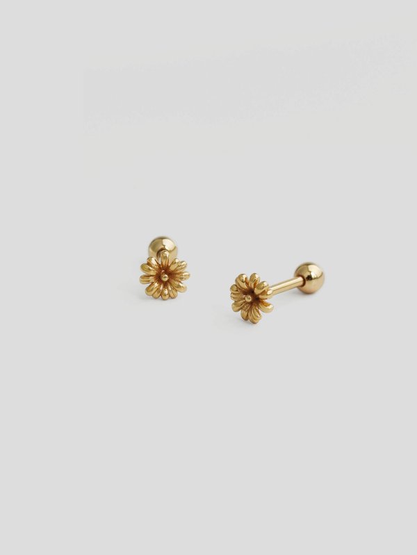 Aster Ear Studs in Champagne Gold