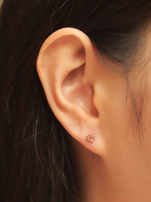 Aster Ear Studs in Rose Gold