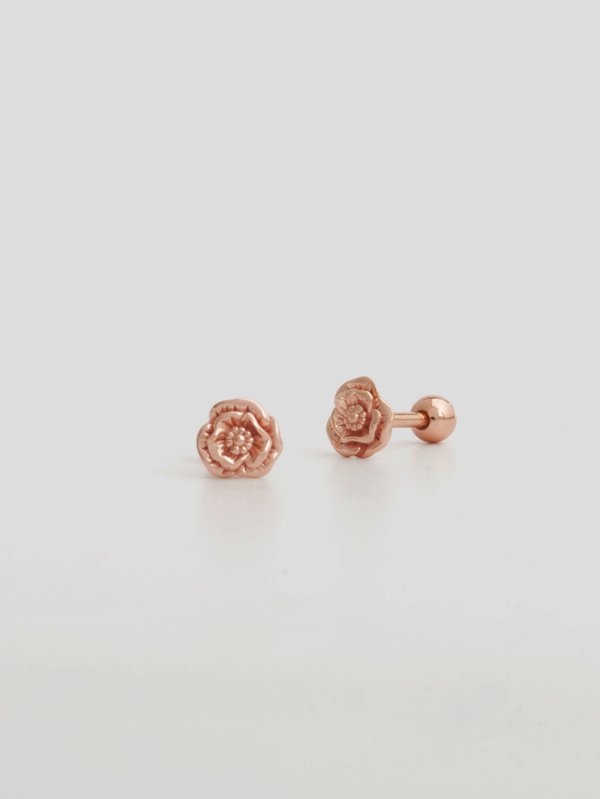 Poppy Ear Studs in Rose Gold