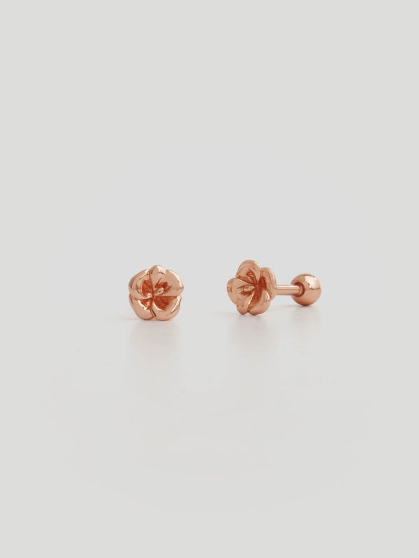 Violet Ear Studs in Rose Gold