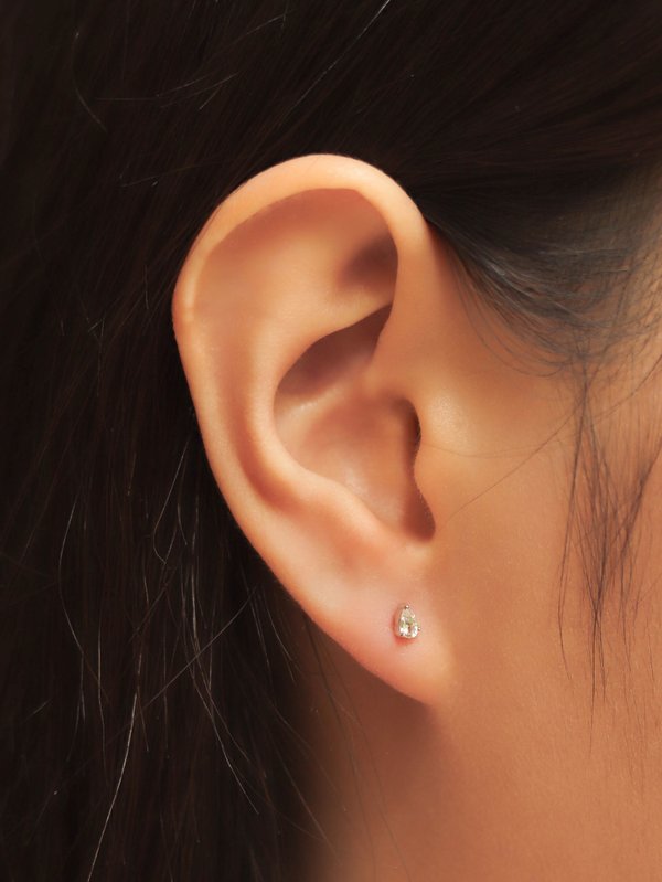 Vesper Ear Studs - White Topaz in Silver