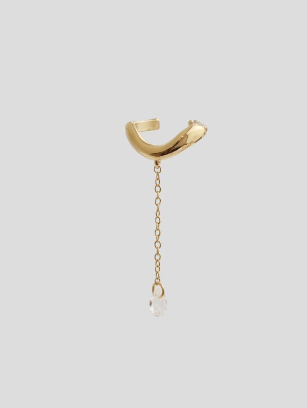 Winter Ear Cuff - White Topaz in Champagne Gold (Single)