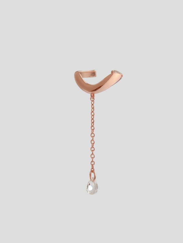 Winter Ear Cuff - White Topaz in Rose Gold (Single)