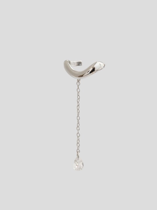 Winter Ear Cuff - White Topaz in Silver (Single)