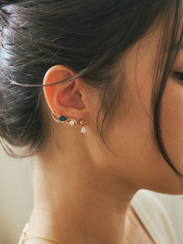 Wisteria Earrings - London Blue Topaz in Champagne Gold