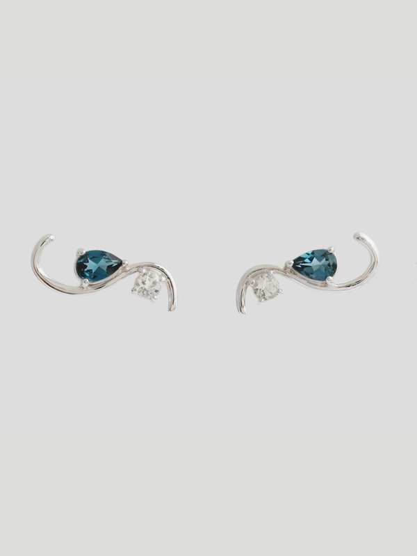 Wisteria Earrings - London Blue Topaz in Silver