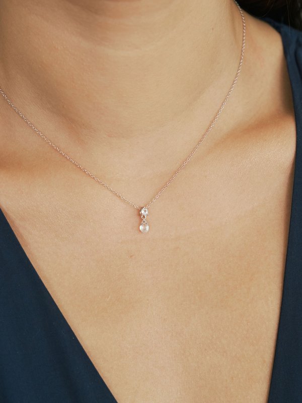 Winter Necklace - White Topaz in Silver