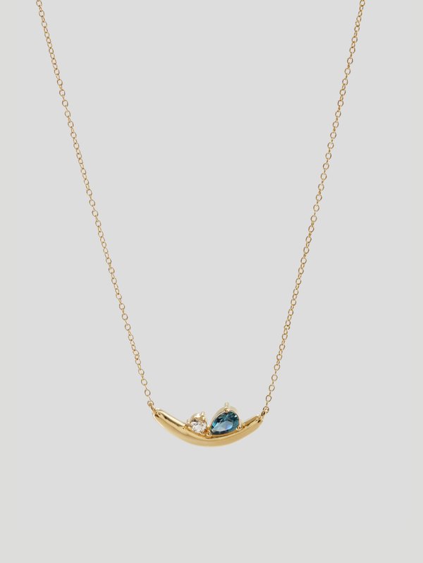 Wisteria Necklace - London Blue Topaz in Champagne Gold