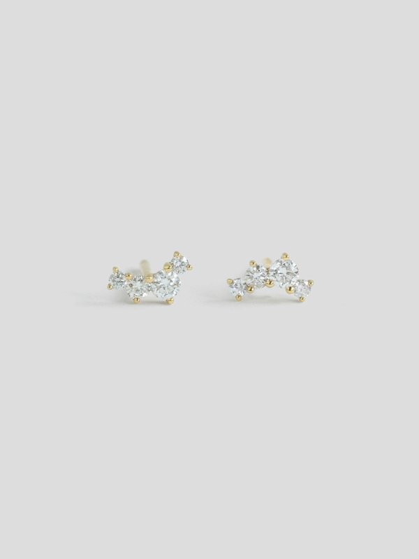 Stardust Ear Studs - Diamonds in 14k Gold