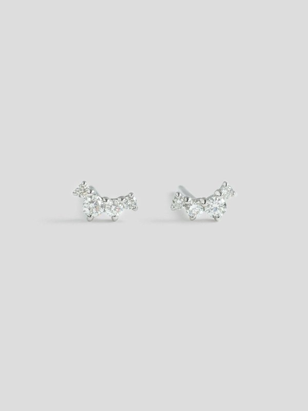 Stardust Ear Studs - Diamonds in 14k White Gold