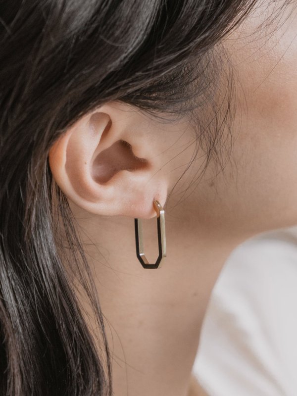 Octo Ear Hoops in Champagne Gold