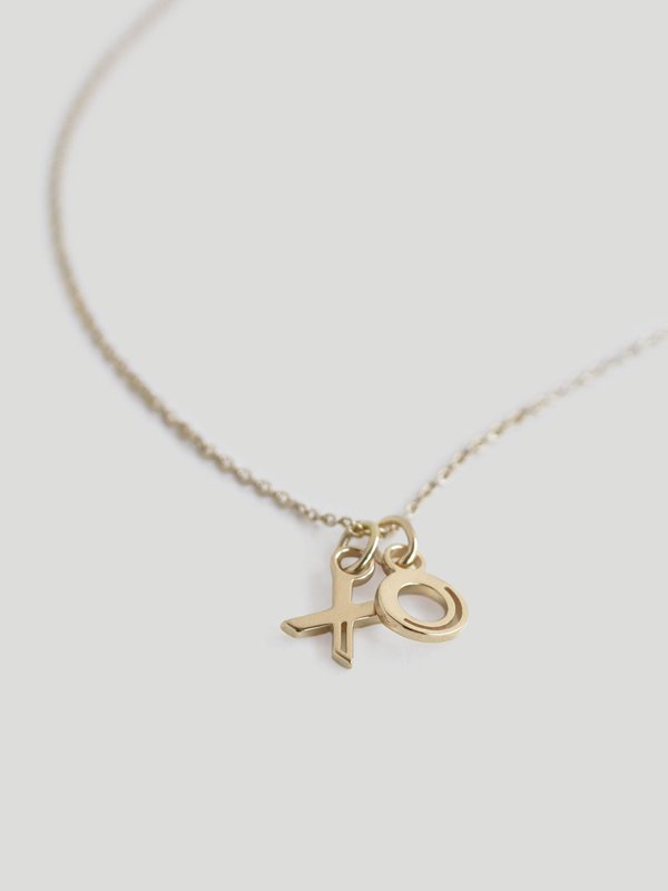 I Am Necklace - A to Z Pendant with Chain in Champagne Gold 