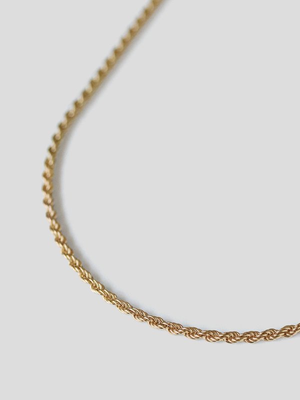 Twist Rope Necklace in Champagne Gold