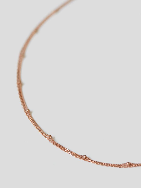 Satellite Layered Necklace - Double Chain in Rose Gold