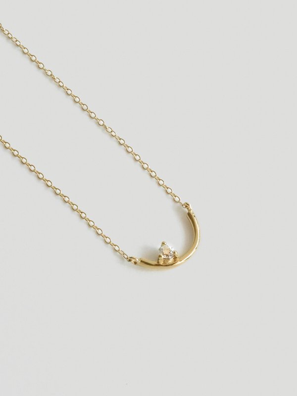 Bailee Necklace - White Topaz in Champagne Gold