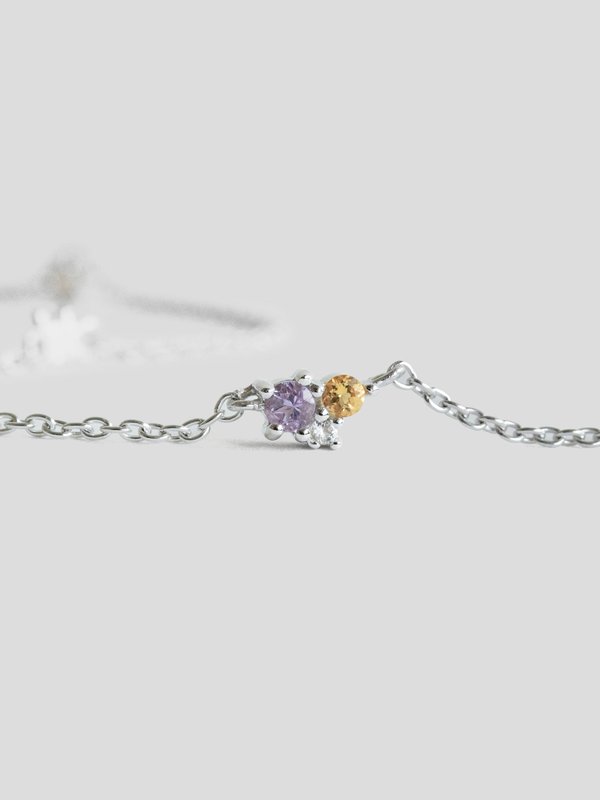 Maddie Necklace - Amethyst in Silver