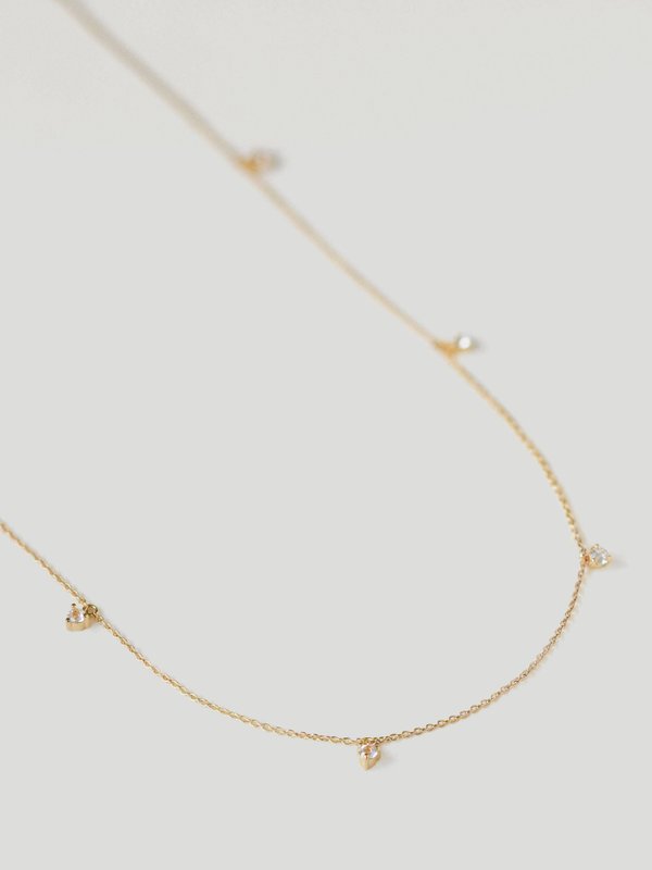 Mae Necklace - White Topaz in Champagne Gold