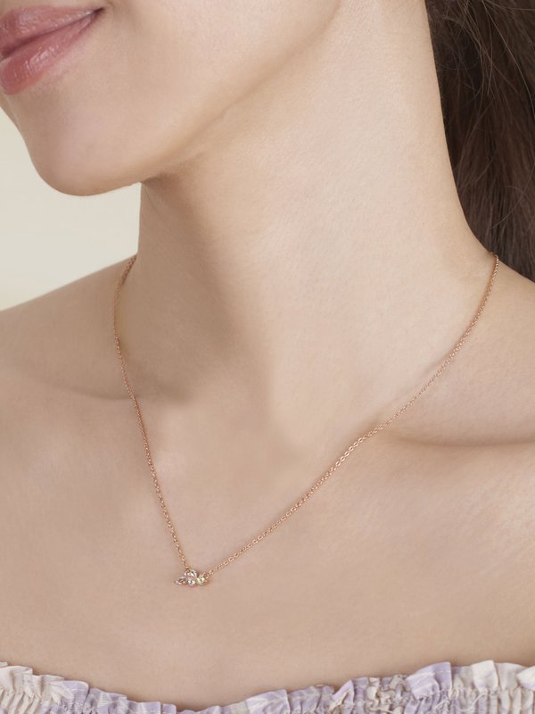 Marcella Necklace - Sky Blue Topaz in Rose Gold