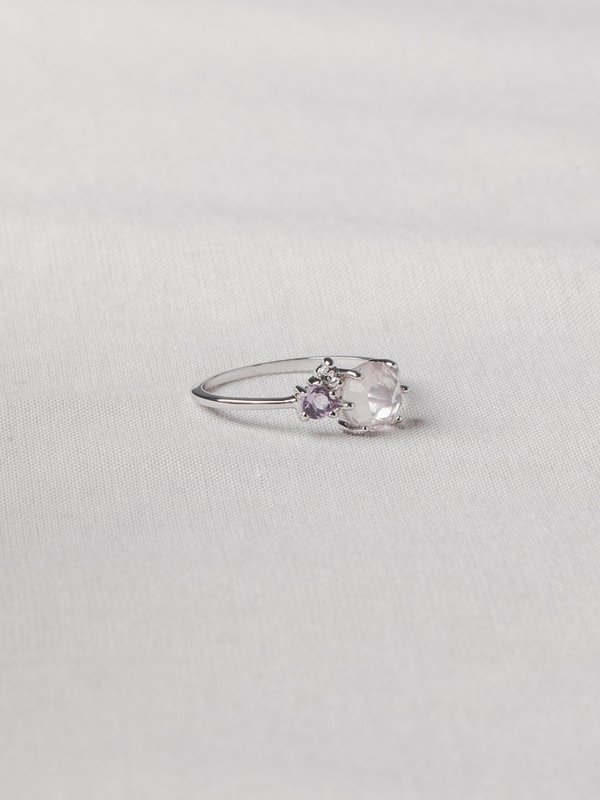 Jayne Ring - Rose Quartz in Silver