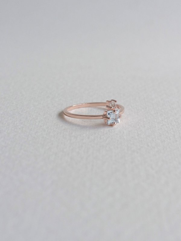 Kate Ring - Sky Blue Topaz in Rose Gold