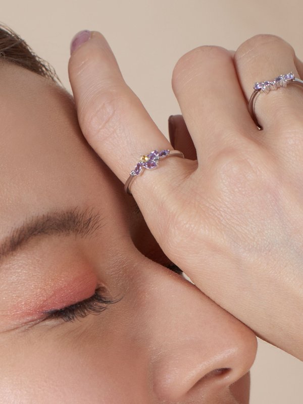 Marcella Ring - Amethyst in Silver