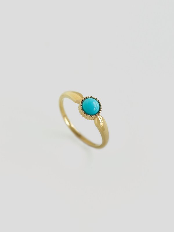 Nyssa Ring - Blue Turquoise in Champagne Gold